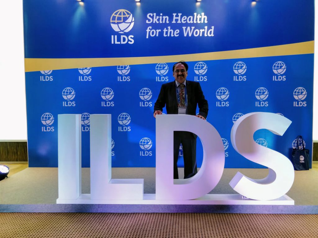 Dr. Venkat at the meeting of international league of dermatologists ILDS representing DASIL as president elect