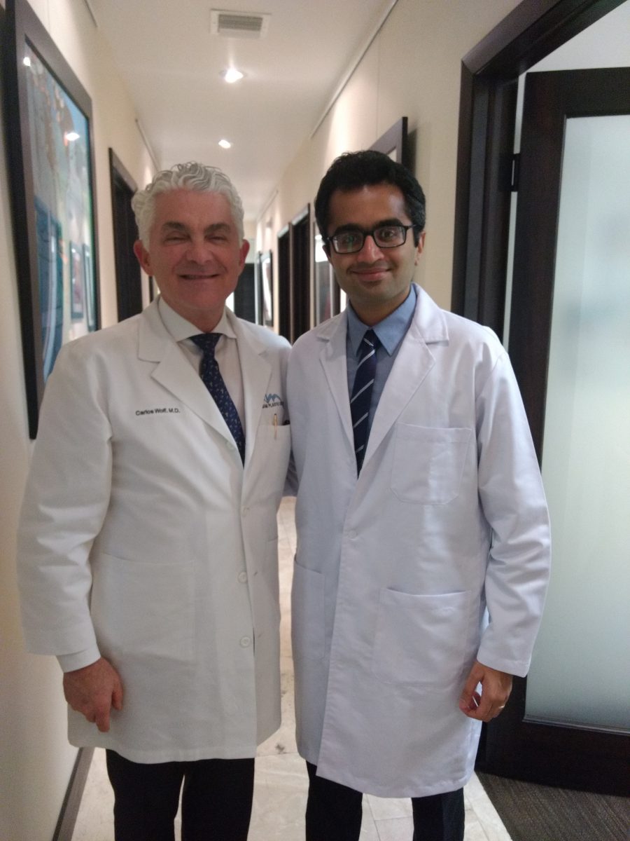 Dr. Aniketh with Dr. Carlos Wolf, an expert in closed rhinoplasty