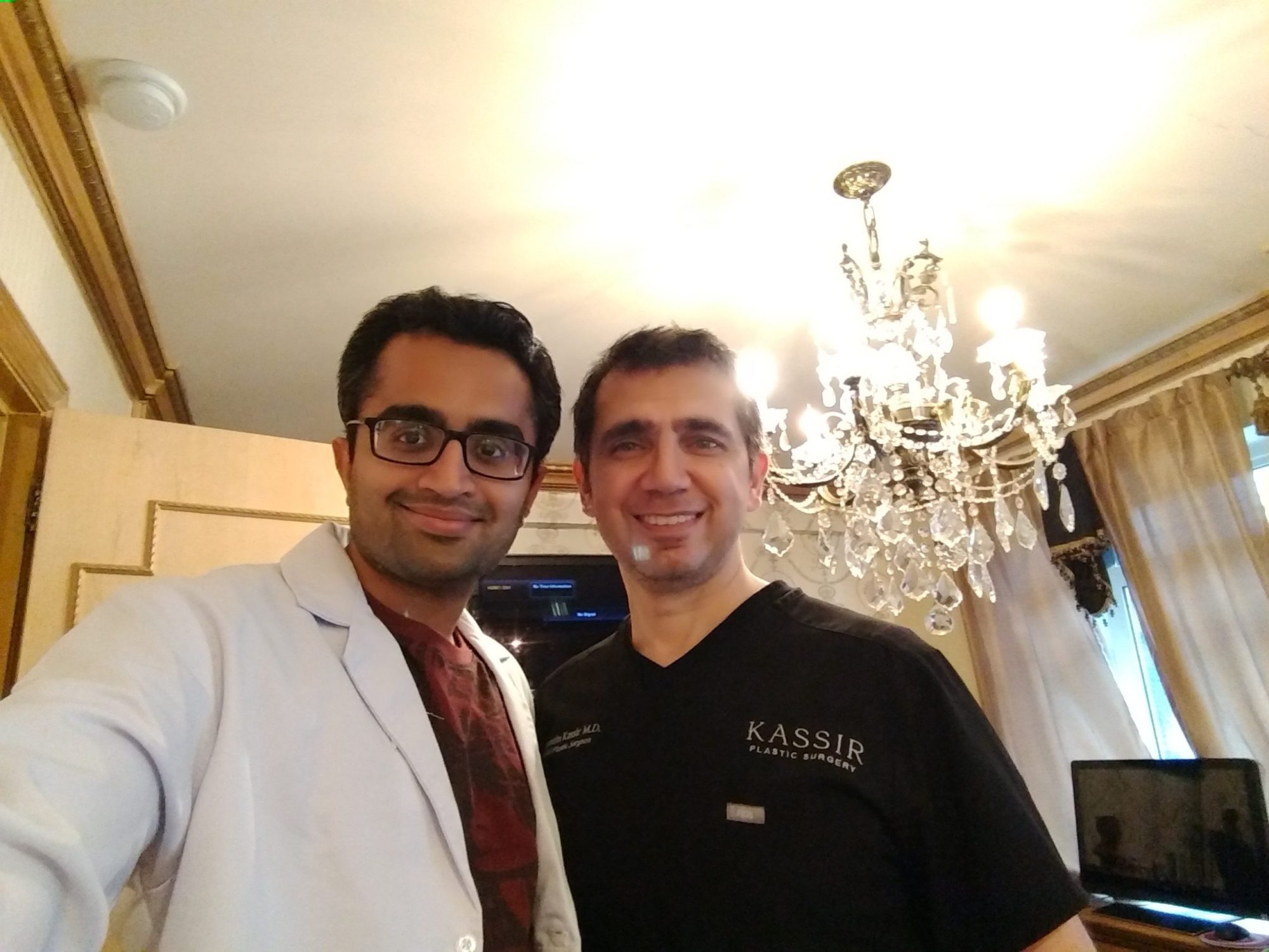 Dr. Aniketh with Dr. Kassir, an expert in open and nonsurgical rhinoplasty