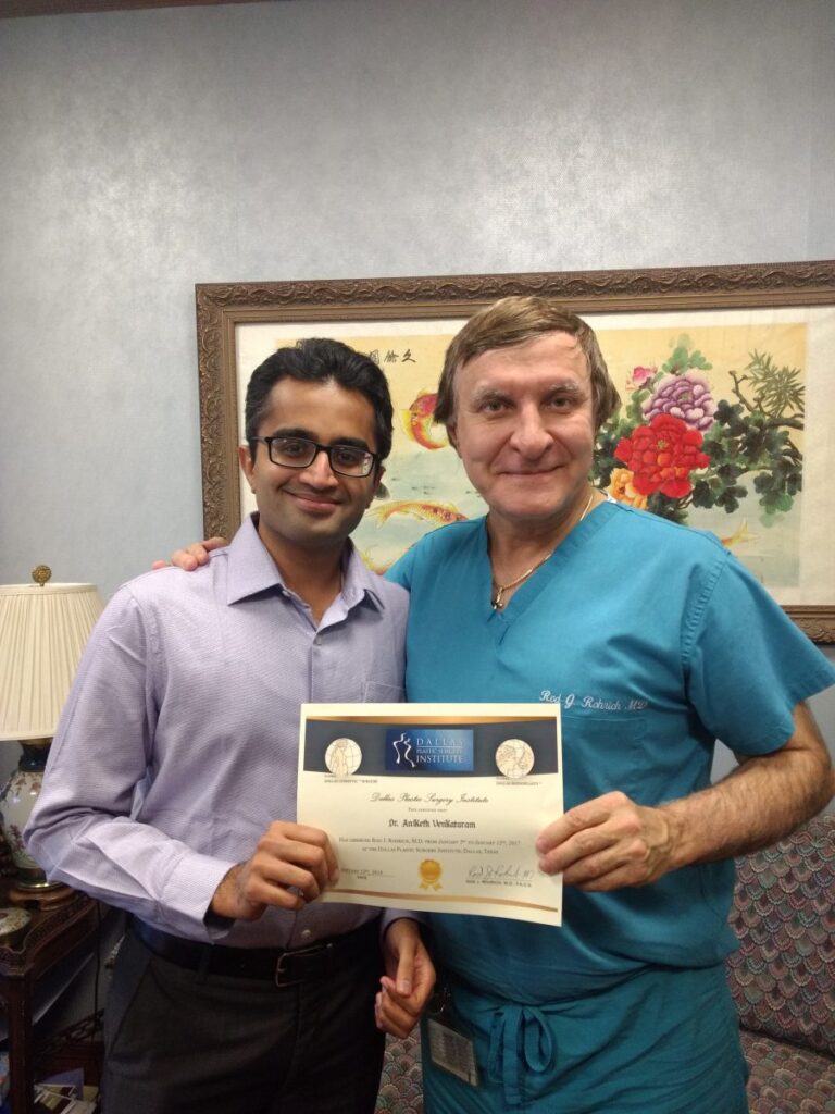 ASAPS Fellowship Program 3 Dr. Aniketh with Dr. Rod Rohrich