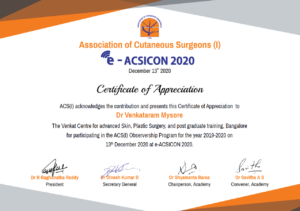 e-ACSICON 2020 to Dr. Venkataram Mysore